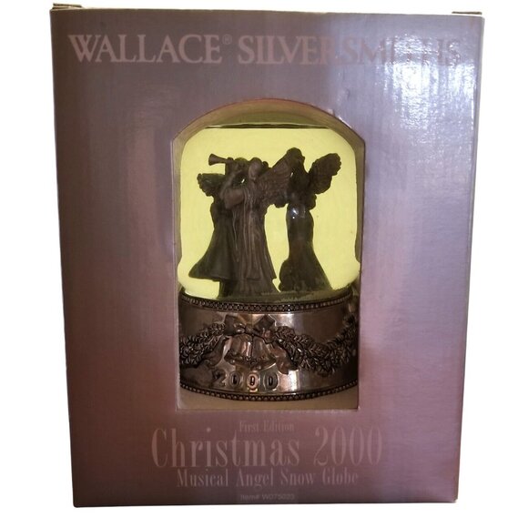 Wallace Silversmith 2000 Silver Musical Angel Snow Globe 1st Edition Christmas - Picture 5 of 6
